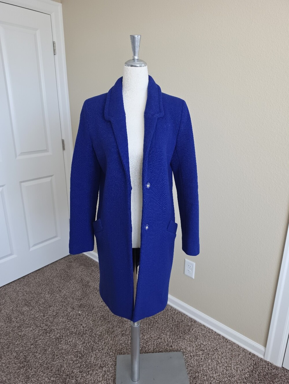 French Connection Cobalt Blue Wool Coat XS